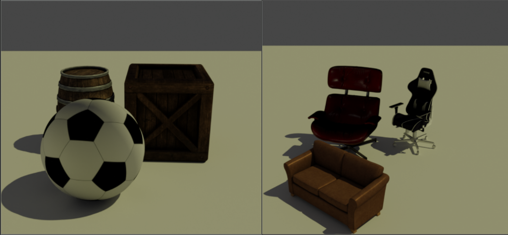 Synthezing multi-objec scenes